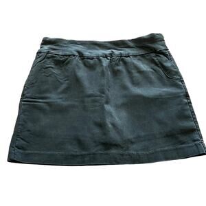 Eight Clovers Black Stretch Woven Skort with Pockets Woman Size 12 Casual Active